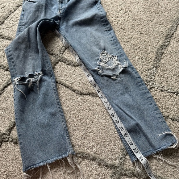 Agolde jeans Riley straight leg distressed button fly 26 - Picture 7 of 11